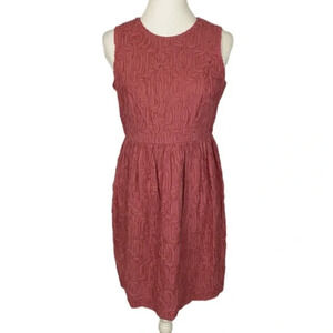 Talbots Gauze Textured Sleeveless Cotton Pink Dress 10P